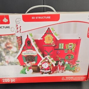 NWT Childrens Crafts 3D Santa's Workshop Structure